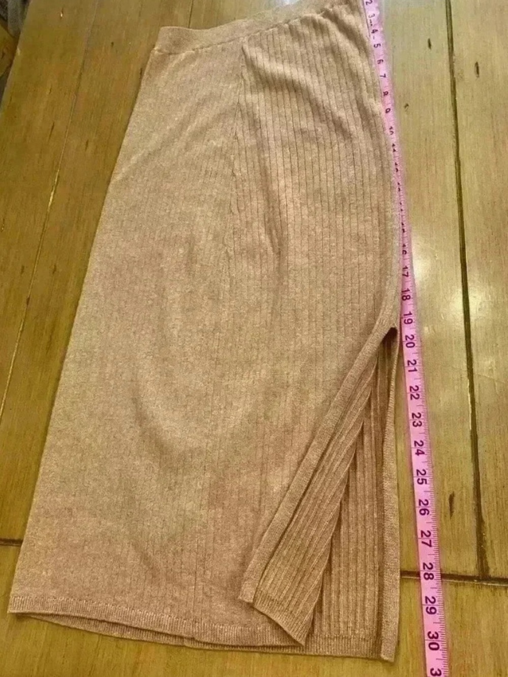 Free people women’s maxi knit fitted tan gold skirt small excellent condition